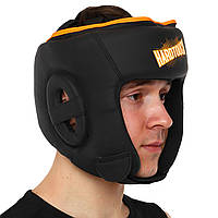 Шлем боксерский открытый HARD TOUCH черно-оранжевый BO-4440 S