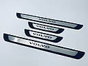 Накладки на пороги VOLVO V40 (хром-пласт) TAN24, фото 2