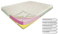 Матрац безпружинний РОЯЛ АЙЛЕНД матрас ортопедичний, натуральний латекс, піна MEMORY, Зима/Літо, 70х190 см
