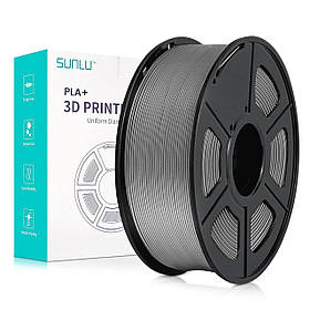 PLA+ пластик/філамент для 3D принтера SUNLU, PLA Filament Сірий 1.75мм 1кг.