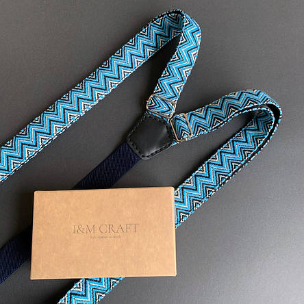 Підтяжки для штанів I&M Craft сині з українською вишивкою (030141), фото 2