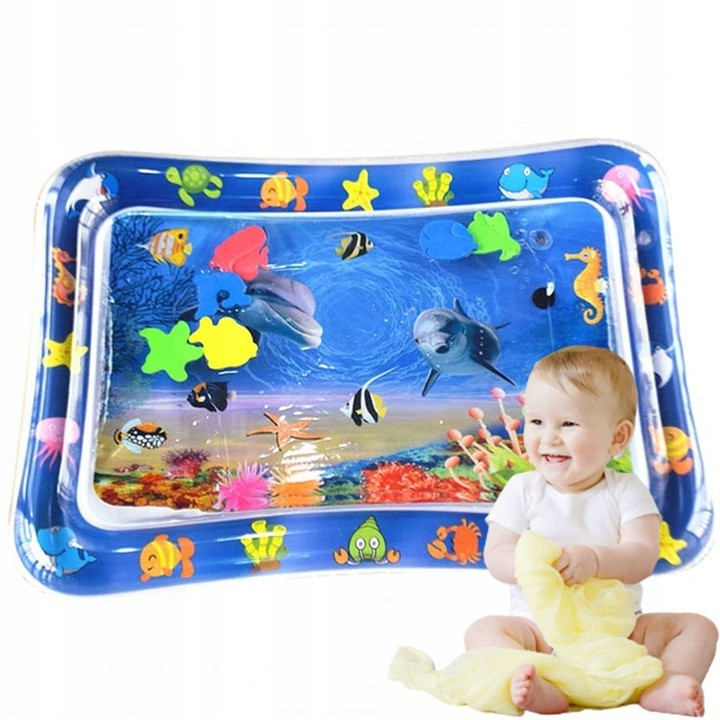 Детский развивающий водный коврик АКВАРИУМ, Надувной коврик для малышей ...