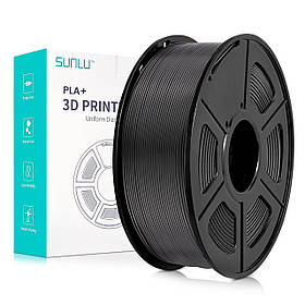 PLA+ пластик/філамент для 3D принтера SUNLU, PLA Filament Чорний 1.75мм 1кг.