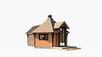Гриль Дом с сауной 5,3х3,7х3,5м Sauna House 17 с доставкой и монтажом от производителя Thermowood Production