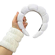 Набір для вмивання обруч + напульсники, білий