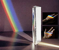 Оптическая Треугольная Призма 100 мм Призма создающая Радугу Оптическое стекло(00853)