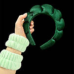 Набір для вмивання обруч + напульсники, зелений, фото 5