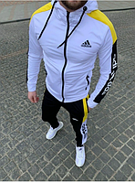 Чоловічий спортивний костюм Аdidas якісний білий,Модні чоловічі брендові спортивні костюми Адідас