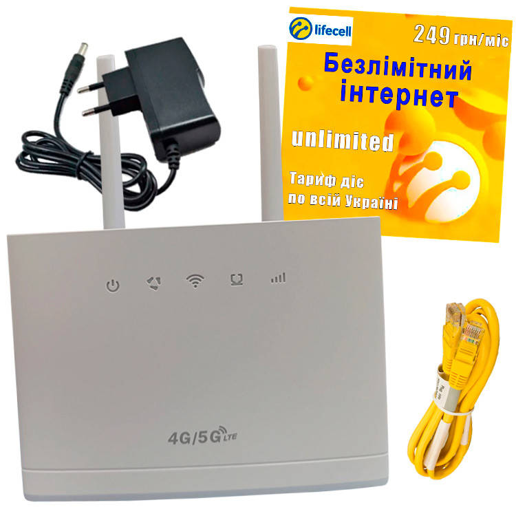 4G LTE Wi-Fi роутер HiLink D311 + Стартовий пакет lifecell з безлімітним інтернетом, фото 1