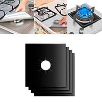 Накладка на газову плиту Jiabao антипригарний килимок на плиту багаторазові захисні накладки 4 шт