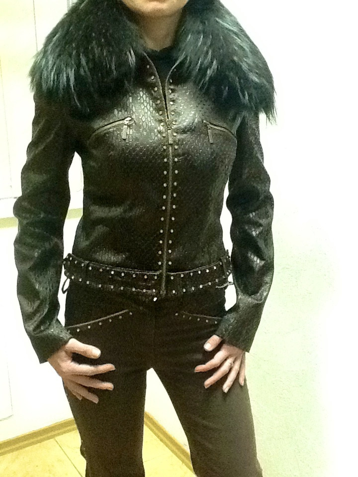 Костюм Balizza джинси та куртка на блискавці шоколадний