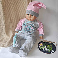 Теплый человечек с шапочкой для малышей новогодний 68 размер Мышка