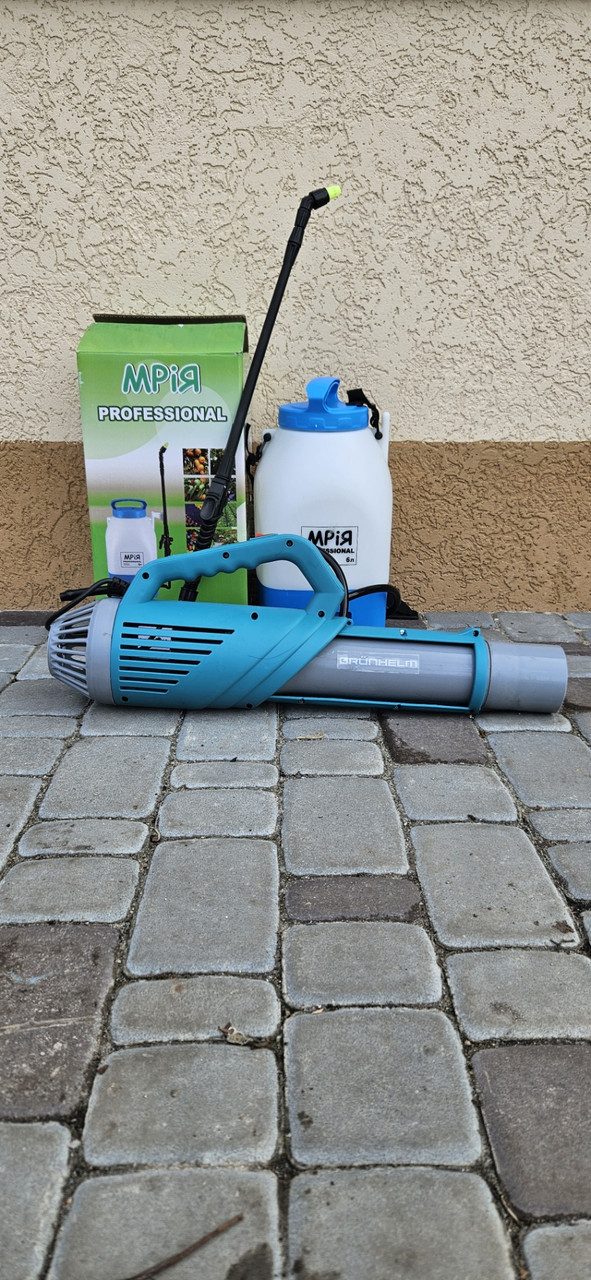 Акумуляторний обприскувач, електрообприскувач Мрія 6л та турбо насадка Grunhelm CF-107E