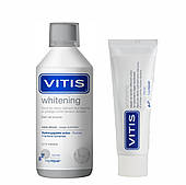 Набір Vitis Whitening зубна паста 100мл та ополіскувач 500 мл