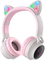 Bluetooth Stereo Hoco W27 Cat Ear gray/pink