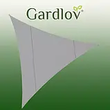 Тент-парус трикутник тіньовий 4х4х4 м Gardlov, навіс від дощу та сонця, Сірий (23141), фото 3