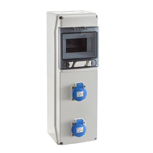 Щит з розетками 2xSchuko IDE CSN6PT/RR на 6 модулів IP44 SV4PK2, фото 1