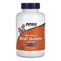 Говяжий желатин NOW Hydrolyzed Beef Gelatin 550 mg (200 капс)