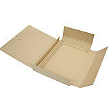 Папка-короб для нотаріусів архівна, картонна, 40 мм, А4, на зав'язках, КРАФТ-покриття, фото 2