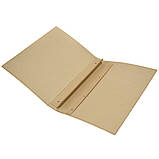 Папка для нотаріусів архівна з планками для підшивання документів, картонна, КРАФТ-покриття, А4, 40 мм, з титулкою, фото 2