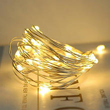 20 шт Світлодіодна гірлянда нитка крапля роси 2м 20 LED від батарейок АА теплий білий