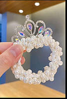 Модні гумка для волосся принцеси з перловою короною, еластичні гумки, дитячі зав'язки для волосся