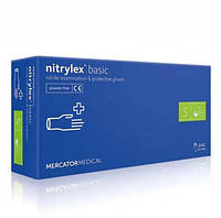 Перчатки нитриловые неопудренные NITRYLEX BASIC размер S, 100 шт.
