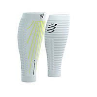 Компрессионные гетры спортивные Compressport R2 AERO, White/Safe Yellow, T3 (размер 38-42)