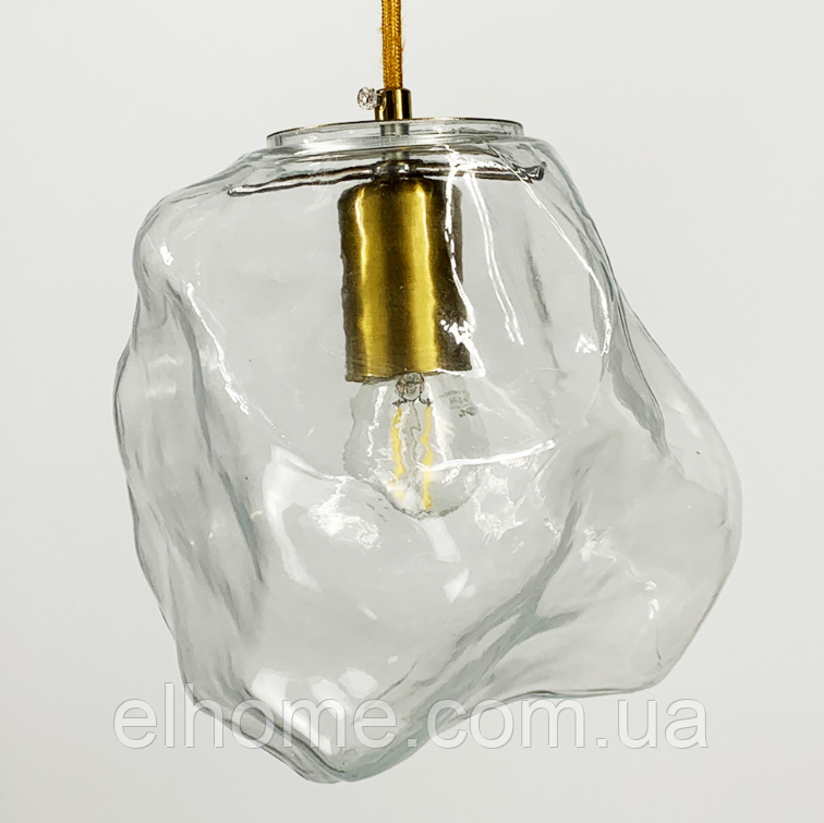Оригінальний підвісний світильник в латунному корпусі із прозорим плафоном - фото 4 - id-p2055200328