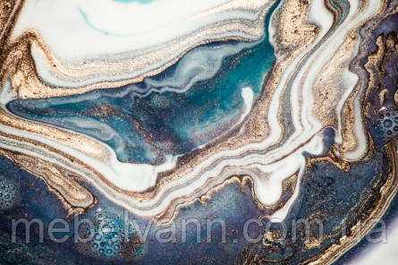 Фотообої Chameleon Бірюзовий флюїд із золотом 2 100х100 см, фото 1