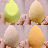 Професійний набір спонжів для макіяжу у футлярі бьюті блендер Puffy 4 штуки, жовті, фото 3