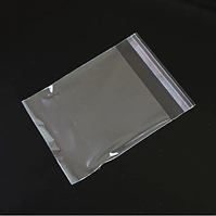 Пакети для упаковки прозорі з клейкою стрічкою та клапаном 8,5*12+3/25 мк(1000 шт)