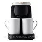 Кавоварка крапельна на дві чашки 450W, LEM-0620, Білий / Електрична побутова кавоварка / Електрокавоварка, фото 4