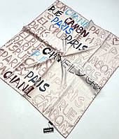 Брендовый шелковый платок Chanel Шанель 2024 года!. Молодежный весенний платок с ручной подшивкой Светло - Бежевый