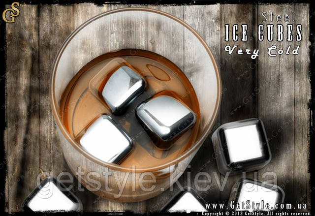 Кубики для охлаждения напитка - "Ice Cubes" - 4 шт. + щипцы - фото 5 - id-p13026160