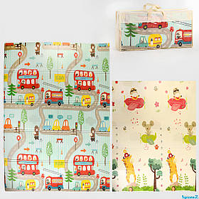 Термокилимок 2-х сторонній ігровий Eva 180 х 150 х 0.8 см у сумці Mumlove Червоний із зеленим