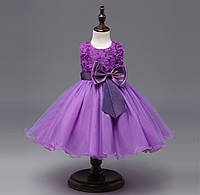 Платье по/за колено фиолетовое нарядное для девочки за колено.