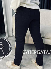 Жіночі графітового кольору джинси МОМ без застібки супер-батали розміри від 54 до 64, фото 4