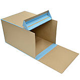 Короб архівний з відкидною кришкою, горизонтальний, обклеєний крафт-папером, 380х270х230 мм, окантовка з коленкору, фото 2