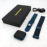 Smart Watch T80S, два браслети, температура тіла, тиск, оксиметр. Колір: синій AY-61, фото 3