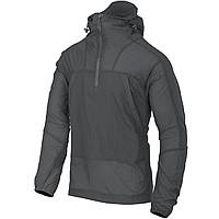 Куртка анорак Helikon Windrunner Windshirt WindPack Shadow Grey, мужская серая ветровка тактическая с мешком