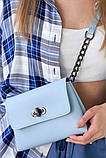 Жіноча сумка клатч з ланцюжком через плече в 4-х кольорах. Блакитний, фото 2