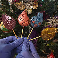 Шоколадные фигурки на палочке Шоколадный сувенир детям Котики Шоколад ручной работы