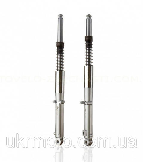 Амортизатори передні (пер'я вилки) на мопеда Альфа (шток 25 мм), фото 1