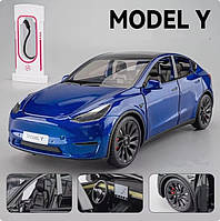 Масштабна модель автомобіля 1:24 Tesla Model Y з фарами, що світяться, і звуковими ефектами мотора