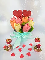 Шоколадный букет к Дню Влюбленных 14 февраля Оригинальное признание в любви Шоколад ручной работы