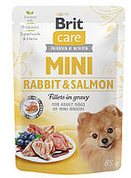 Brit Care Mini pouch з філе кролика/лосося в соусі д/соб мал порід 85г