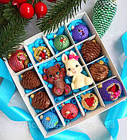Новогодний набор шоколадных фигурок Кролик Котик 2023 Символ Зайка Сладкий подарок детям Шоколад ручной работы