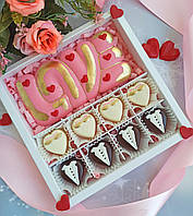 Набор шоколадных конфет ко Дню Влюбленных 14 февраля Шоколадные сердечки Шоколад ручной работы