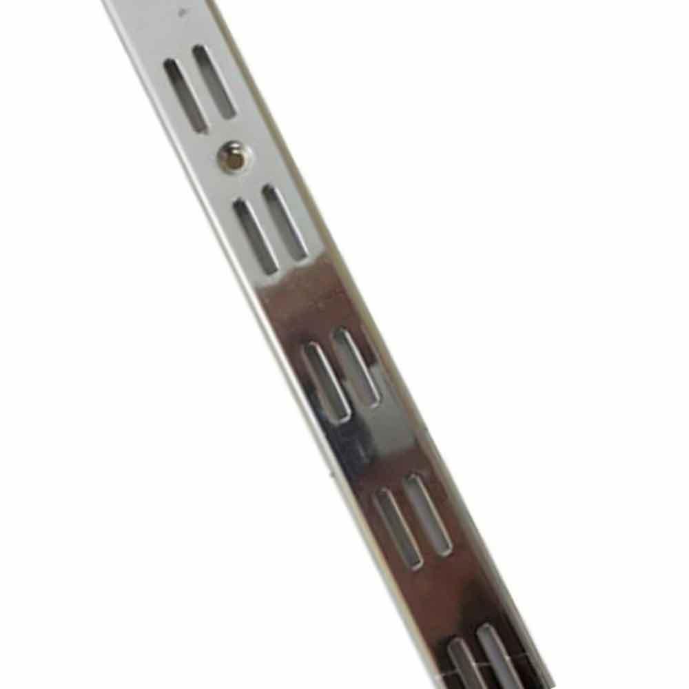 Рейка подвійна посилена настінна хромована 2м (1.6) напрямний торговий профіль, фото 1